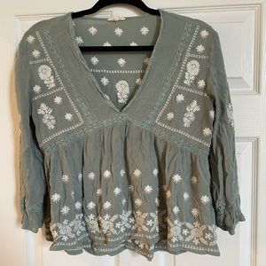Blouse mint and details large